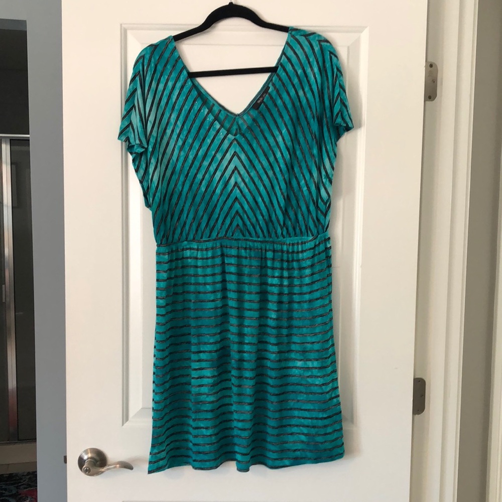 Teal striped dress